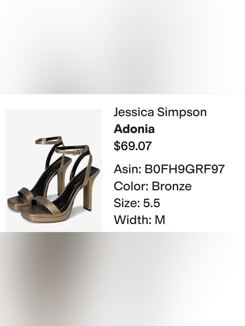 Jessica Simpson Adonia Metallic Bronze High Heel Sandals